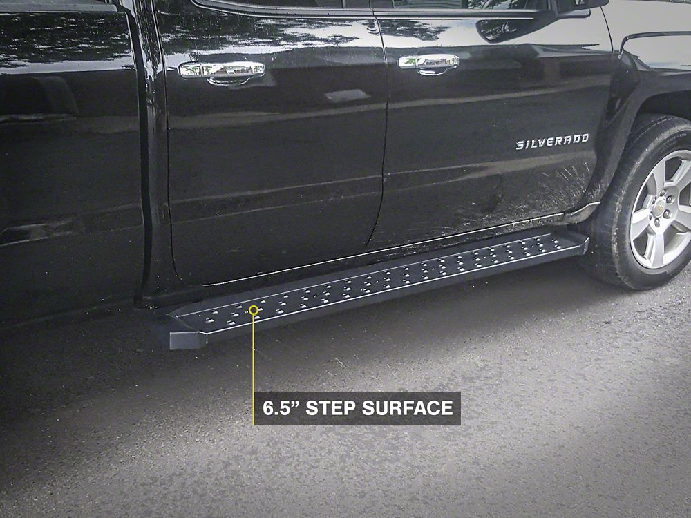 Barricade Rattler Running Boards; Textured Black (14-18 Silverado 1500)