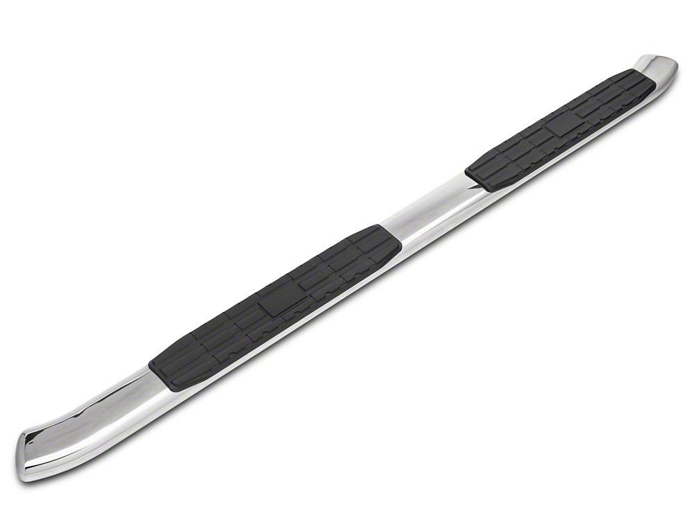Barricade Pinnacle 4-Inch Oval Bent End Side Step Bars; Rocker Mount; Stainless Steel (14-18 Silverado 1500 Double Cab, Crew Cab)
