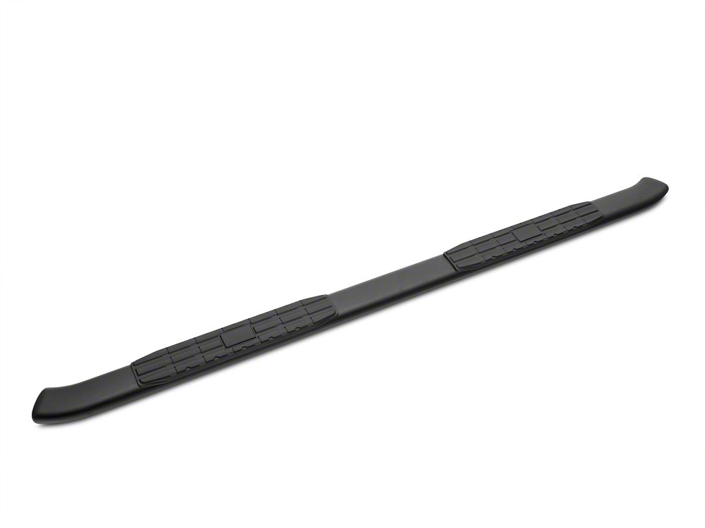 Barricade Pinnacle 4-Inch Oval Bent End Side Step Bars; Body Mount; Black (07-13 Silverado 1500 Extended Cab, Crew Cab)