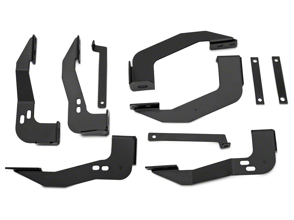 Barricade Pinnacle 4-Inch Oval Bent End Side Step Bars; Body Mount; Black (07-13 Silverado 1500 Extended Cab, Crew Cab)