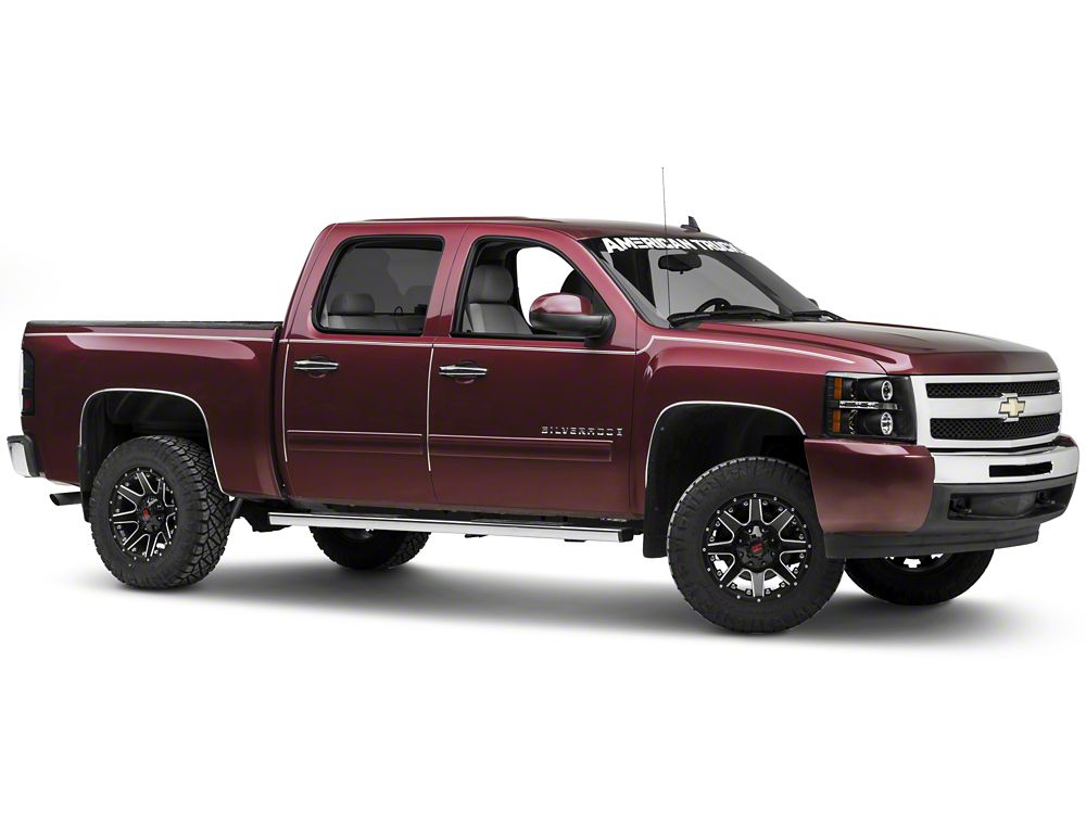 Barricade T4 Side Step Bars; Rocker Mount; Stainless Steel (07-13 Silverado 1500 Extended Cab, Crew Cab)