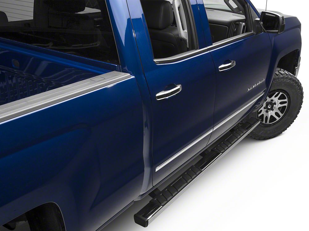 Barricade T4 Side Step Bars; Rocker Mount; Stainless Steel (14-18 Silverado 1500 Double Cab, Crew Cab)