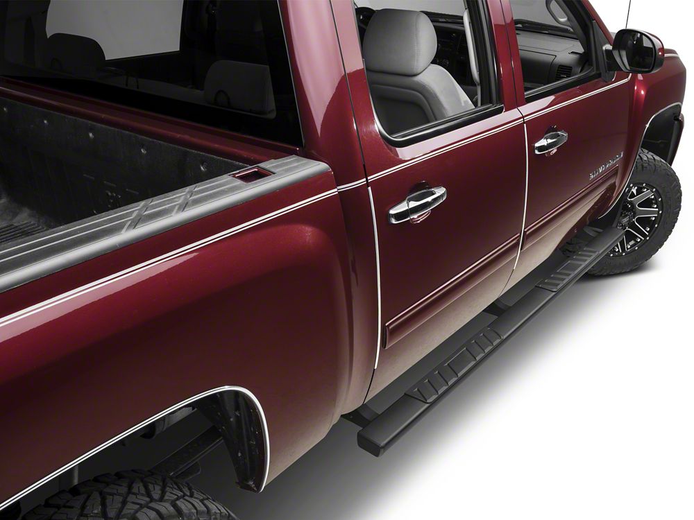 Barricade T4 Side Step Bars; Body Mount; Black (07-13 Silverado 1500 Extended Cab, Crew Cab)