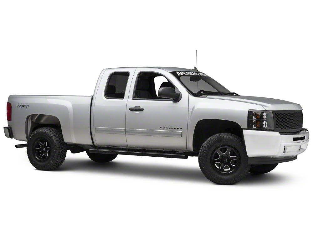 Barricade T4 Side Step Bars; Rocker Mount; Black (07-13 Silverado 1500 Extended Cab, Crew Cab)