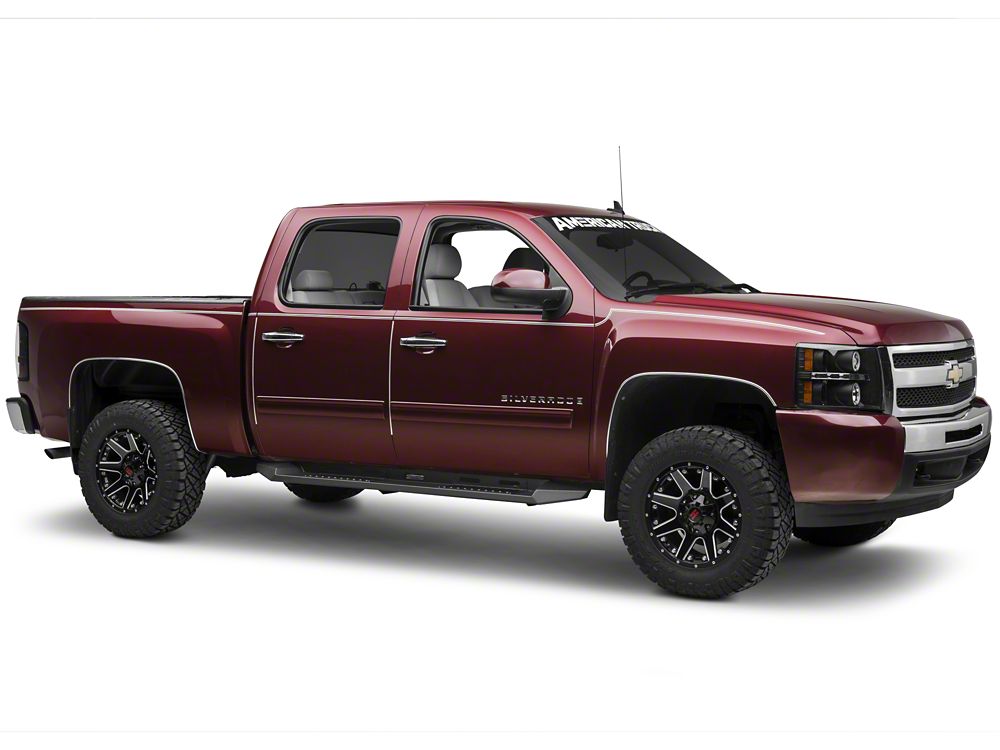Barricade HD Steel Running Boards; Black (07-13 Silverado 1500 Crew Cab)