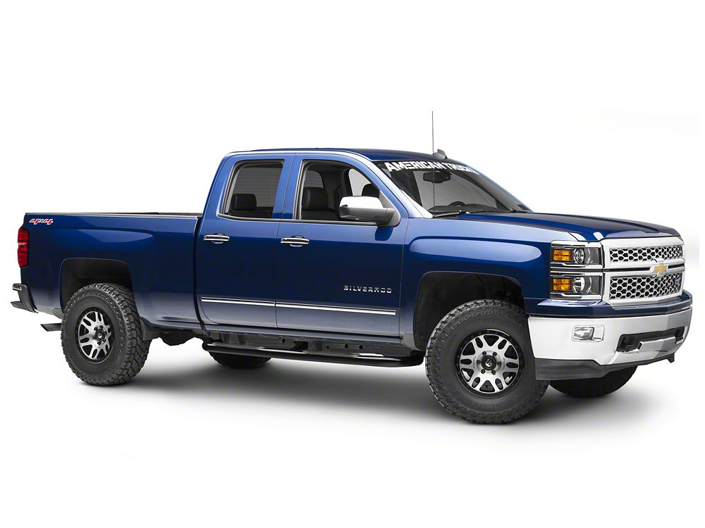 Barricade 3-Inch Side Step Bars; Body Mount; Black (14-18 Silverado 1500)