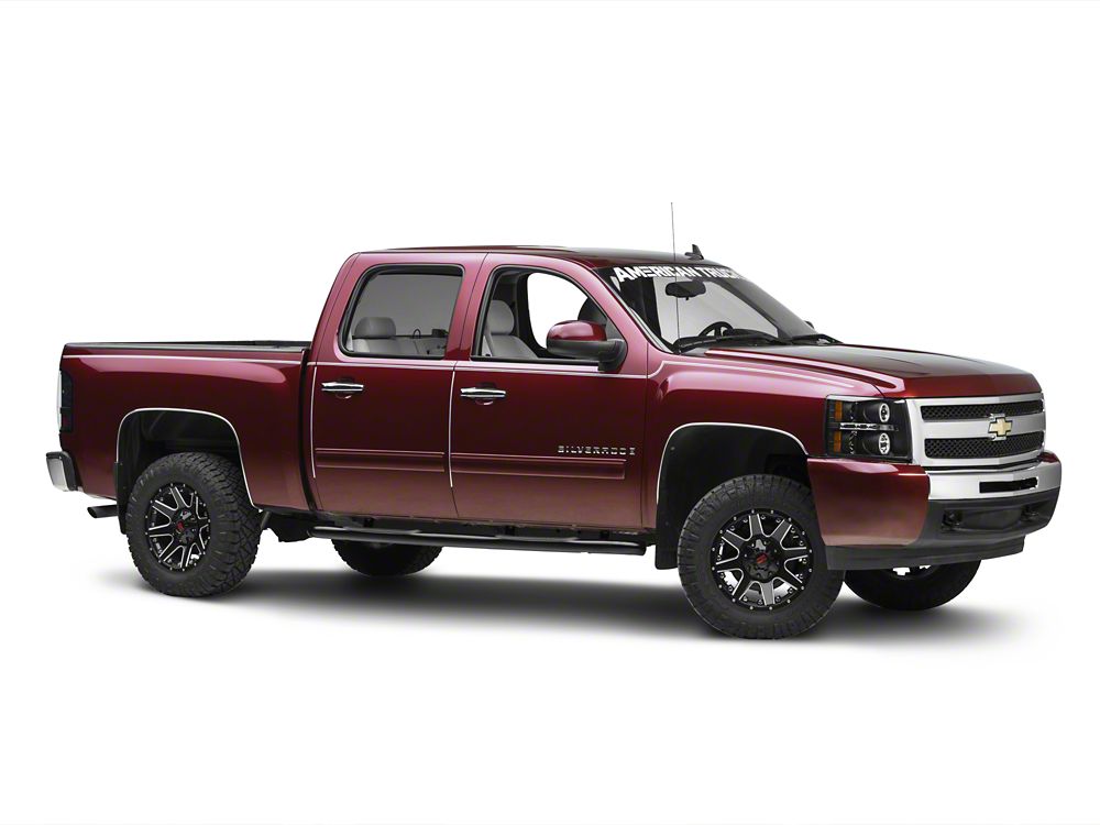 Barricade 3-Inch Side Step Bars; Rocker Mount; Black (07-13 Silverado 1500)