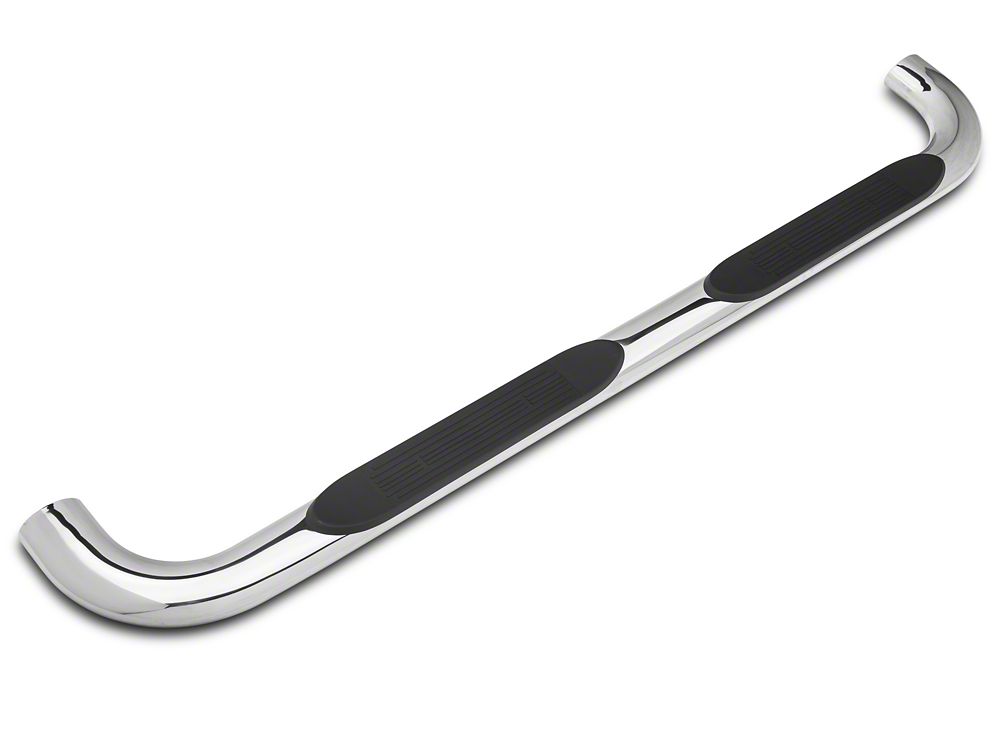 Barricade 4-Inch Oval Bent End Side Step Bars; Body Mount; Stainless Steel (14-18 Silverado 1500)