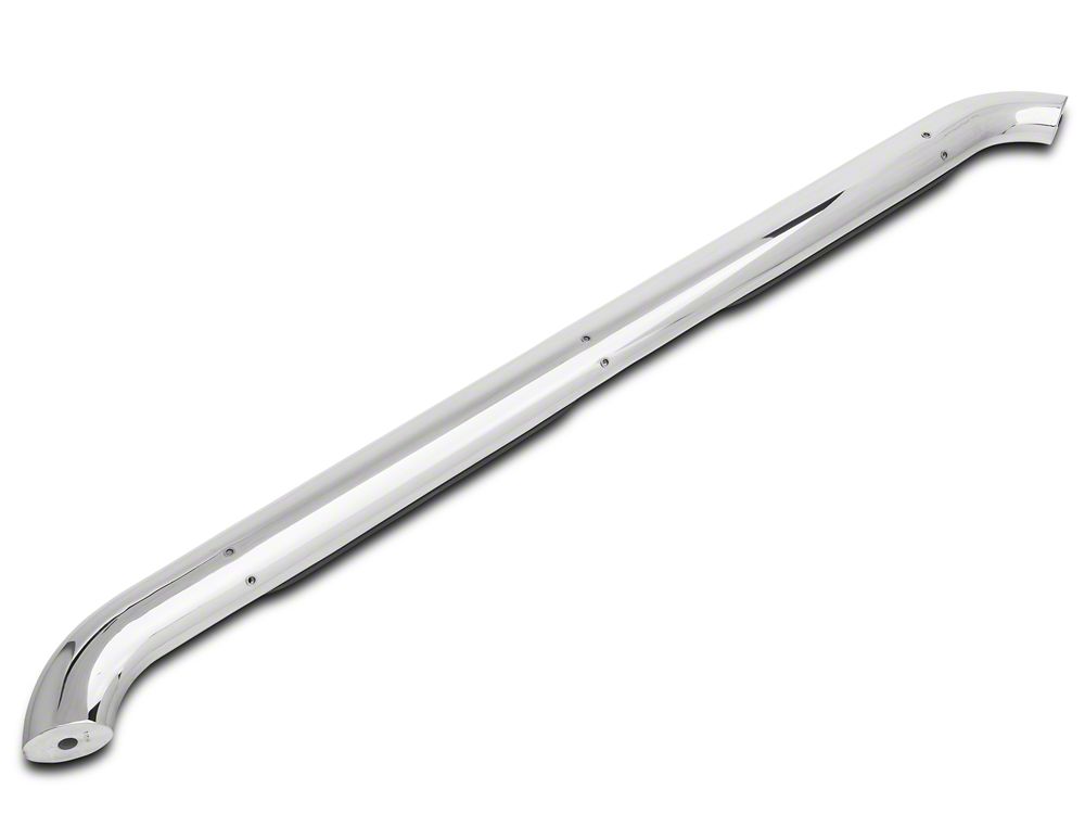 Barricade 4-Inch Oval Bent End Side Step Bars; Rocker Mount; Stainless Steel (14-18 Silverado 1500)