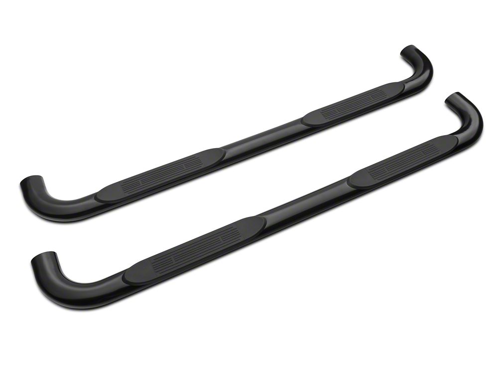 Barricade 4-Inch Oval Bent End Side Step Bars; Body Mount; Black (99-13 Silverado 1500)