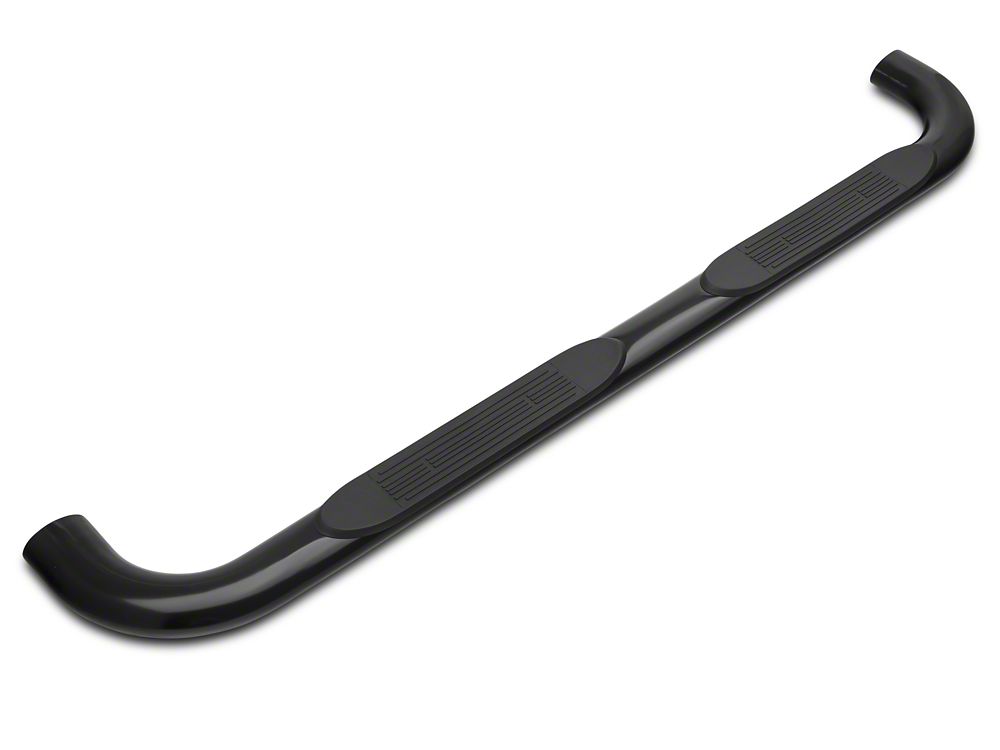 Barricade 4-Inch Oval Bent End Side Step Bars; Body Mount; Black (14-18 Silverado 1500)