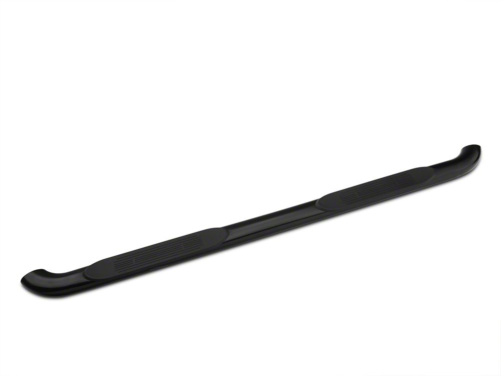 Barricade 4-Inch Oval Bent End Side Step Bars; Rocker Mount; Black (07-13 Silverado 1500)