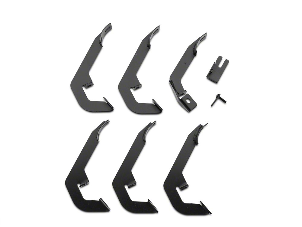 Barricade 4-Inch Oval Bent End Side Step Bars; Rocker Mount; Black (07-13 Silverado 1500)