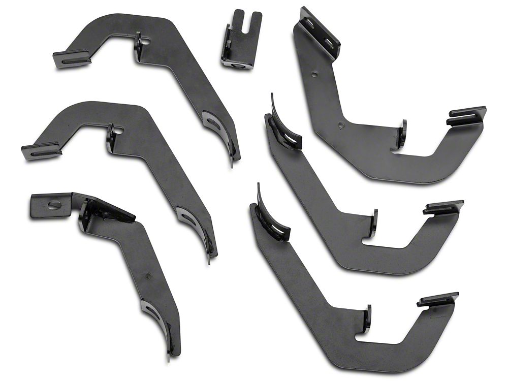 Barricade 4-Inch Oval Bent End Side Step Bars; Rocker Mount; Black (14-18 Silverado 1500)
