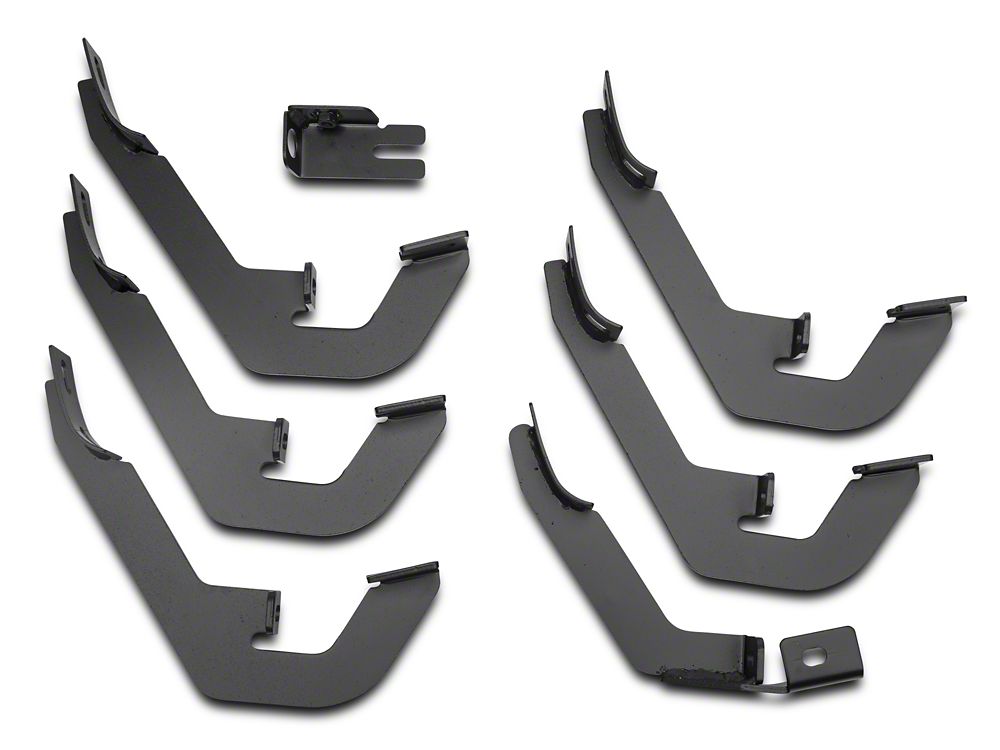 Barricade 5-Inch Oval Bent End Side Step Bars; Rocker Mount; Black (14-18 Silverado 1500)