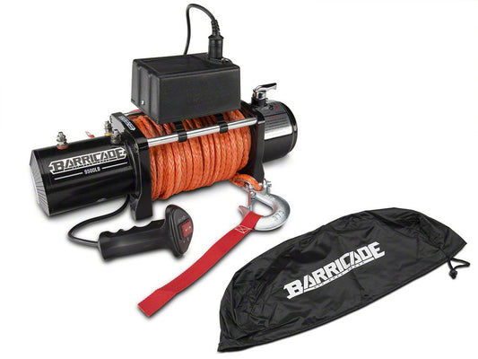 Barricade 9,500 lb. Winch with Synthetic Rope (Universal; Some Adaptation May Be Required)