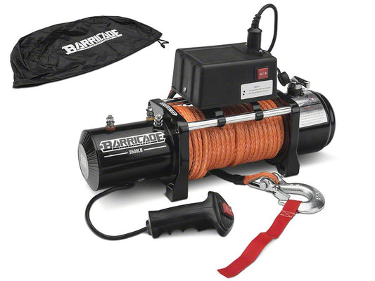 Barricade 9,500 lb. Winch with Synthetic Rope (Universal; Some Adaptation May Be Required)