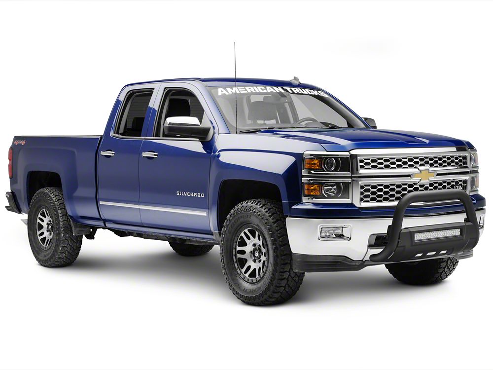 Barricade HD Bull Bar with Skid Plate and 20-Inch LED Dual-Row LED Light Bar; Textured Black (07-18 Silverado 1500)