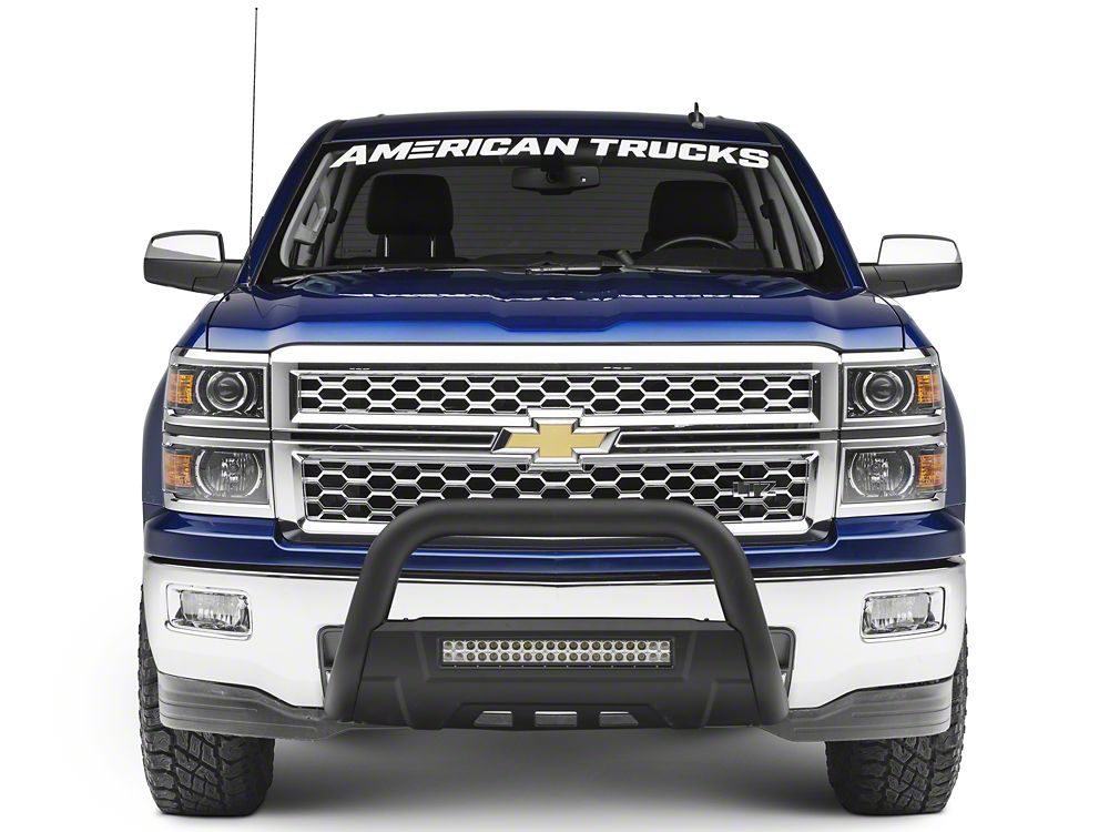 Barricade HD Bull Bar with Skid Plate and 20-Inch LED Dual-Row LED Light Bar; Textured Black (07-18 Silverado 1500)