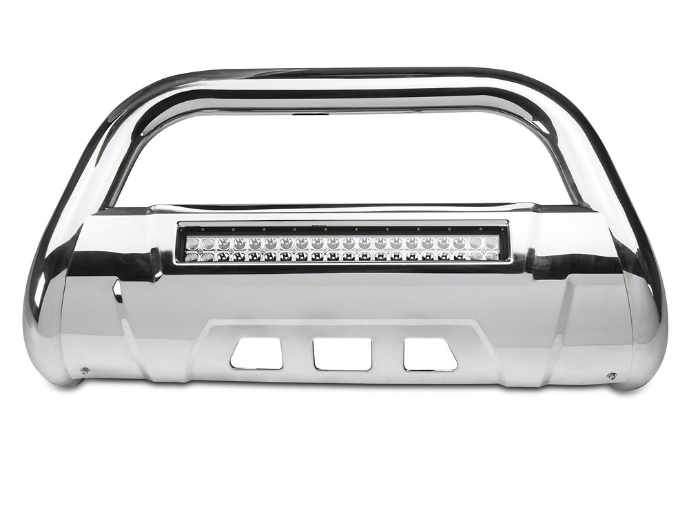 Barricade HD Bull Bar with Skid Plate and 20-Inch LED Dual-Row LED Light Bar; Stainless Steel (07-18 Silverado 1500)