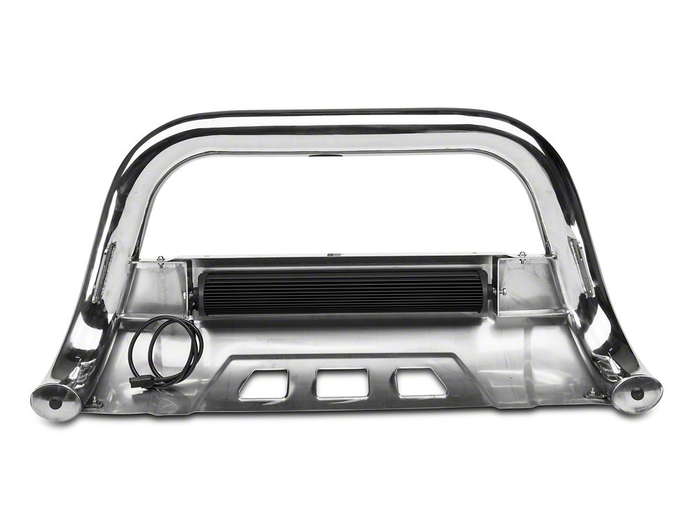 Barricade HD Bull Bar with Skid Plate and 20-Inch LED Dual-Row LED Light Bar; Stainless Steel (07-18 Silverado 1500)