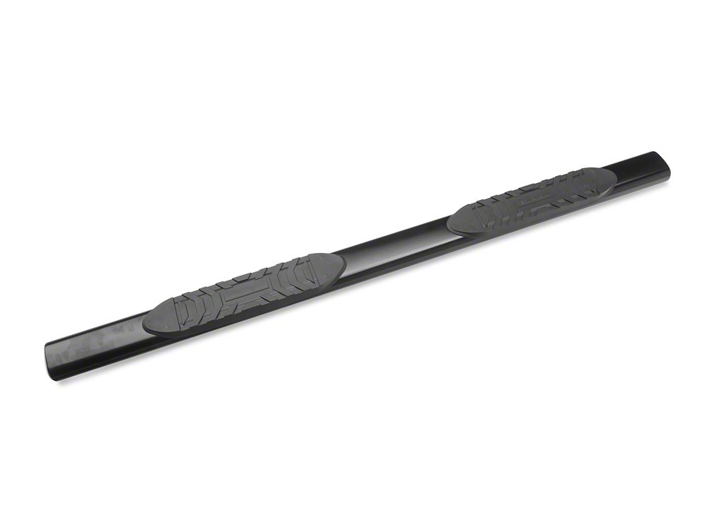 Barricade 5-Inch Oval Straight End Running Boards; Black (07-13 Silverado 1500)