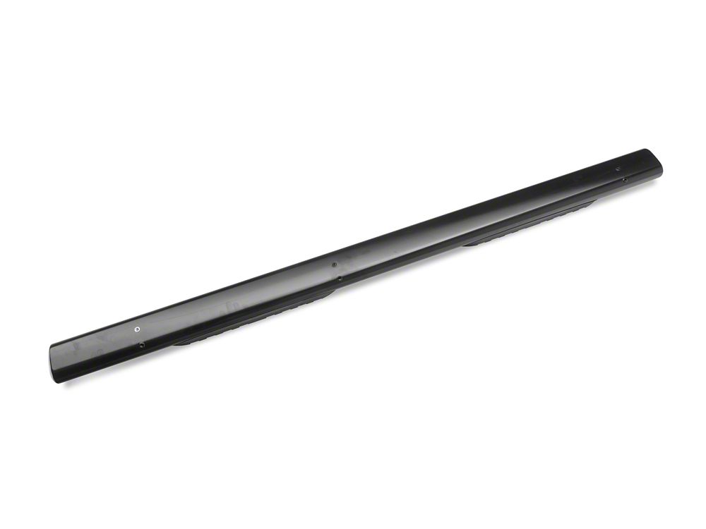 Barricade 5-Inch Oval Straight End Running Boards; Black (07-13 Silverado 1500)