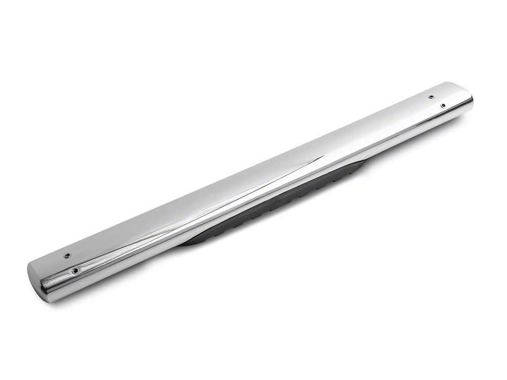 Barricade 5-Inch Oval Straight End Running Boards; Stainless Steel (99-06 Silverado 1500)