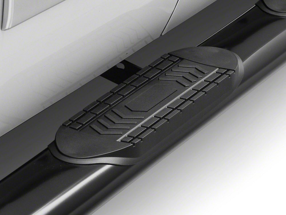 Barricade 6-Inch Oval Straight End Side Step Bars; Black (07-13 Silverado 1500)