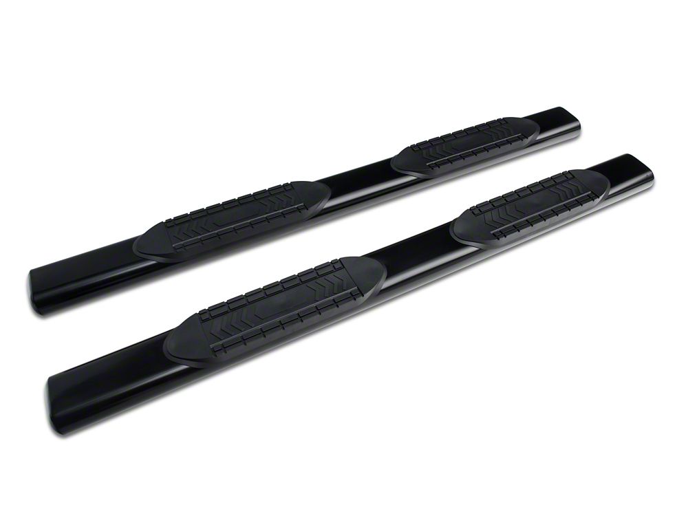 Barricade 6-Inch Oval Straight End Side Step Bars; Black (07-13 Silverado 1500)