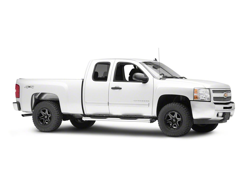 Barricade 6-Inch Oval Straight End Running Boards; Stainless Steel (07-13 Silverado 1500)