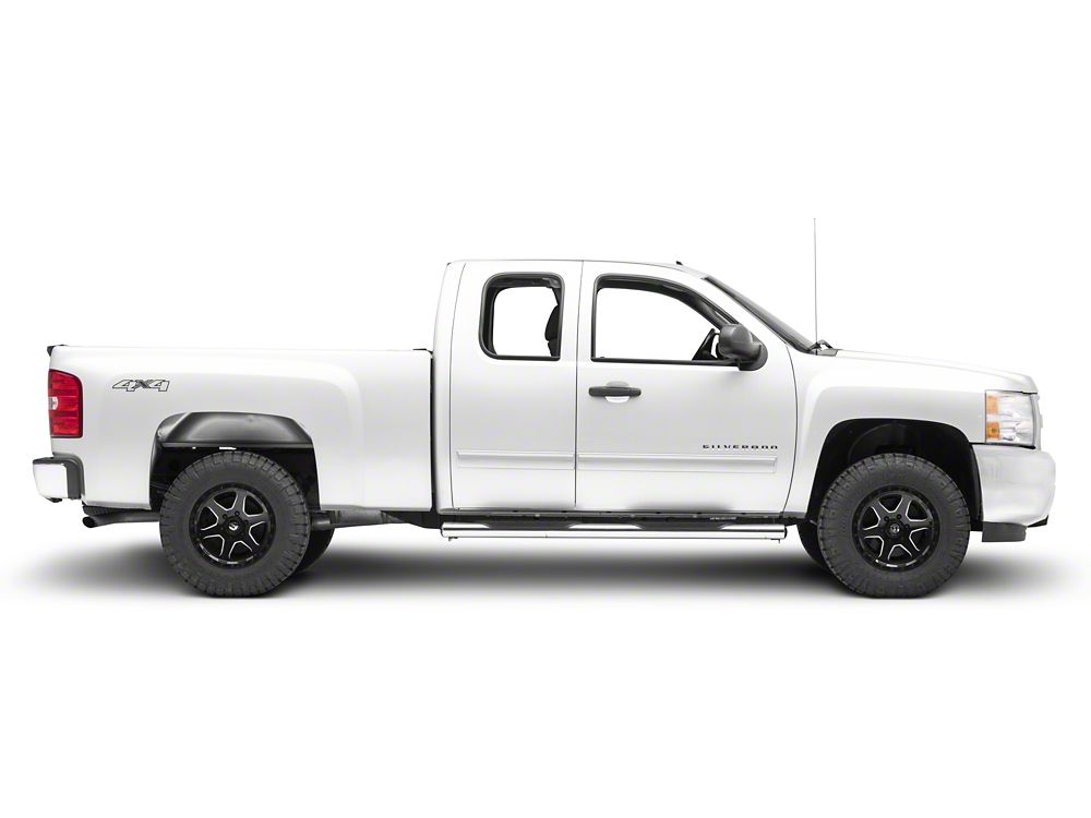 Barricade 6-Inch Oval Straight End Running Boards; Stainless Steel (07-13 Silverado 1500)