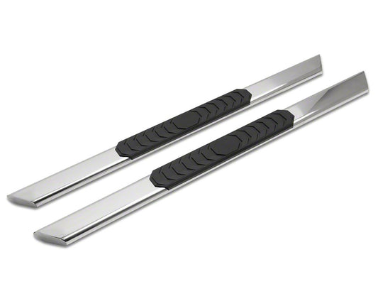 Barricade 4-Inch Flat Oval Running Boards; Stainless Steel (99-06 Sierra 1500 Regular Cab)