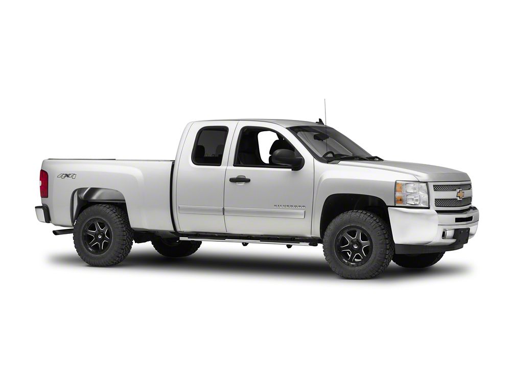 Barricade 4-Inch Flat Oval Running Boards; Stainless Steel (07-13 Silverado 1500 Extended Cab)