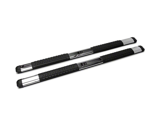 Barricade Saber 5-Inch Aluminum Side Step Bars; Stainless Cover Plates (20-25 Sierra 2500 HD Crew Cab)