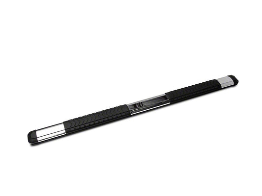 Barricade Saber 5-Inch Aluminum Side Step Bars; Stainless Cover Plates (20-25 Silverado 2500 HD Crew Cab)