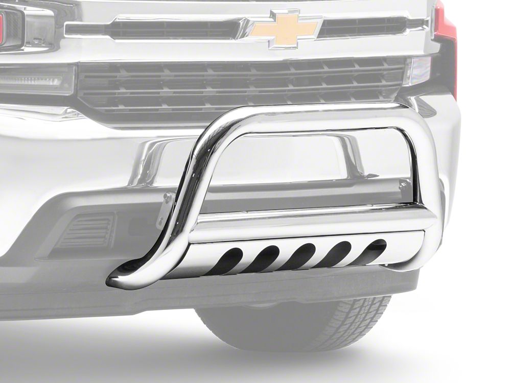 Barricade 3-Inch Bull Bar; Stainless Steel (19-25 Silverado 1500, Excluding ZR2)