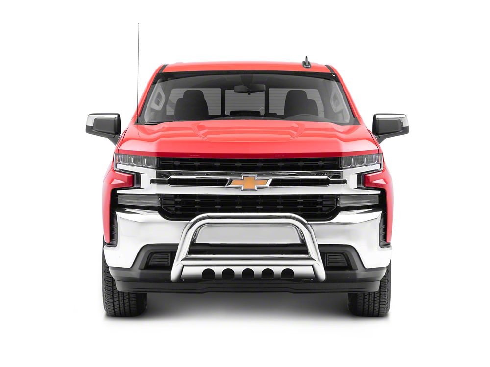 Barricade 3-Inch Bull Bar; Stainless Steel (19-25 Silverado 1500, Excluding ZR2)