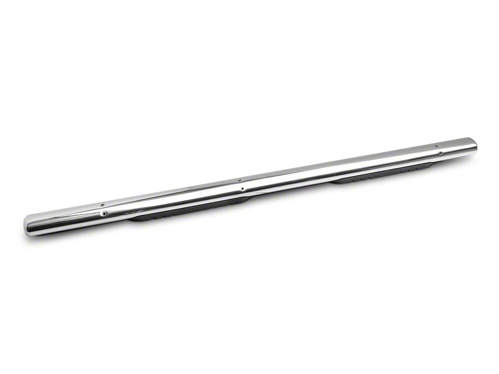 Barricade 4-Inch Oval Straight End Side Step Bars; Stainless Steel (19-25 Silverado 1500 Double Cab)