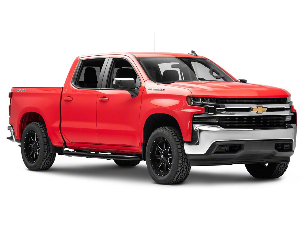 Barricade 3-Inch Side Step Bars; Black (19-25 Silverado 1500 Crew Cab)
