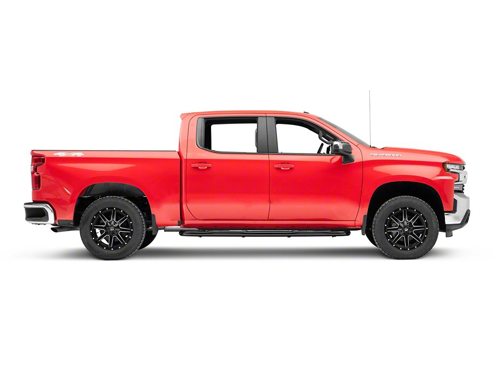 Barricade 3-Inch Side Step Bars; Black (19-25 Silverado 1500 Crew Cab)