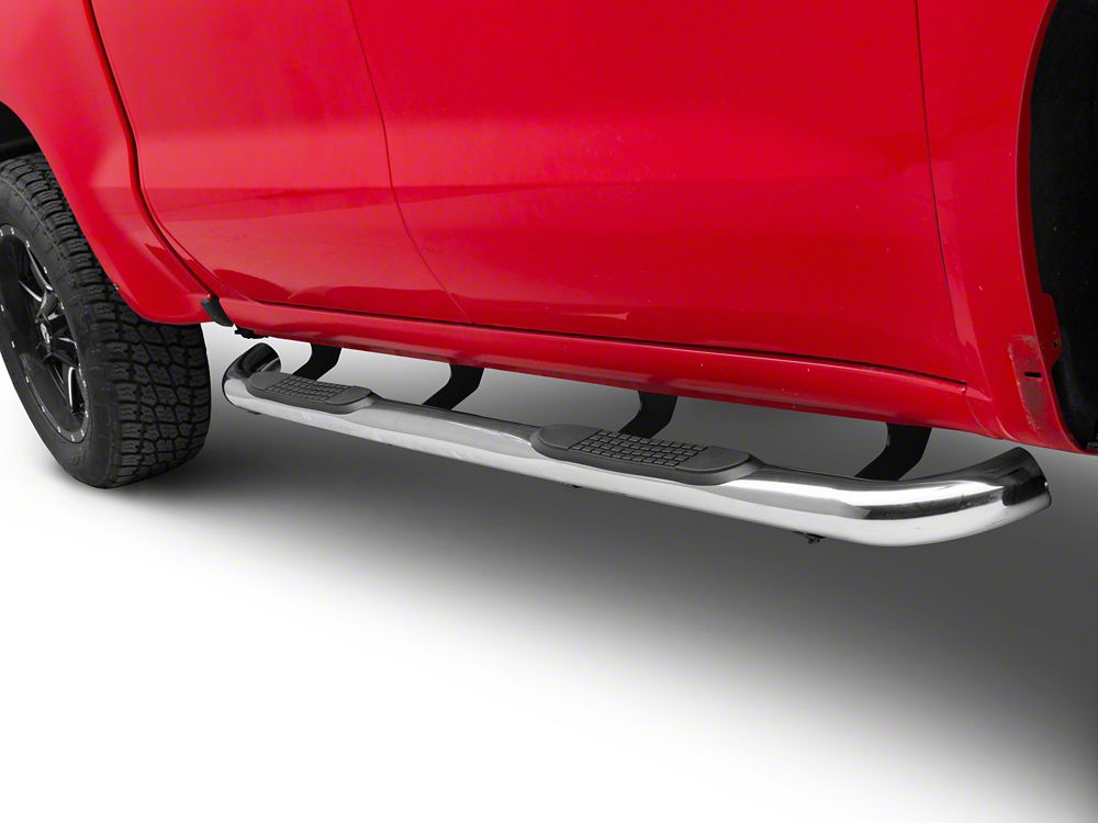 Barricade 3-Inch Side Step Bars; Stainless Steel (19-25 Silverado 1500 Crew Cab)
