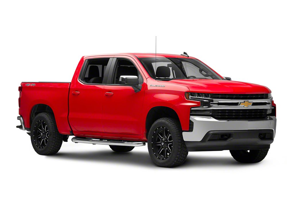 Barricade 3-Inch Side Step Bars; Stainless Steel (19-25 Silverado 1500 Crew Cab)