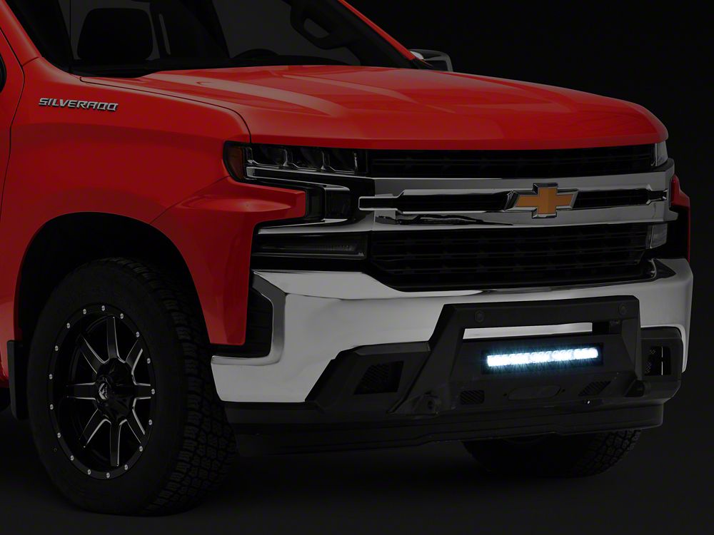 Barricade HD Stubby Front Bumper with Winch Mount and 20-Inch Single Row LED Light Bar (19-21 Silverado 1500, Excluding Diesel)
