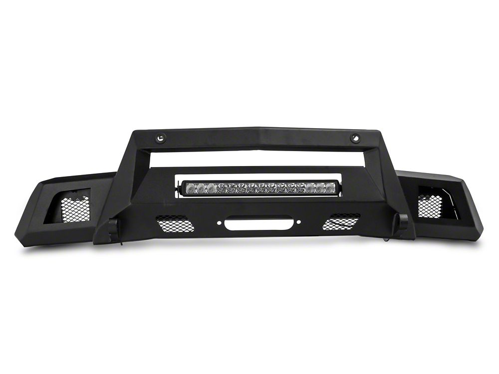 Barricade HD Stubby Front Bumper with Winch Mount and 20-Inch Single Row LED Light Bar (19-21 Silverado 1500, Excluding Diesel)