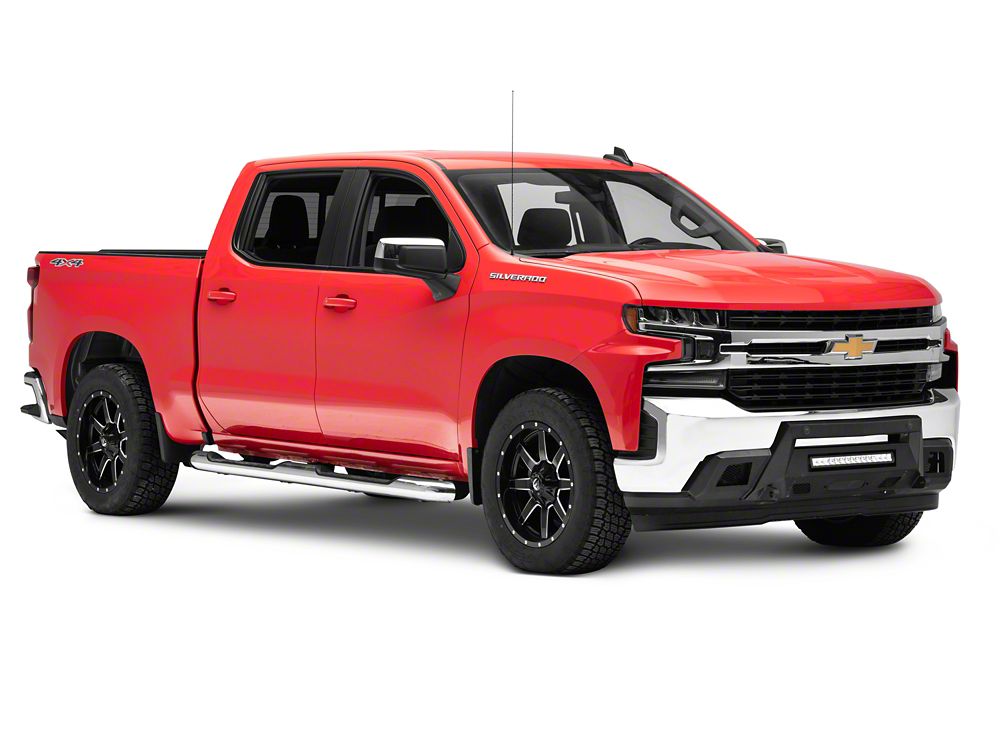 Barricade HD Stubby Front Bumper with Winch Mount and 20-Inch Single Row LED Light Bar (19-21 Silverado 1500, Excluding Diesel)