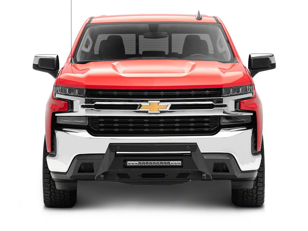 Barricade HD Stubby Front Bumper with Winch Mount and 20-Inch Single Row LED Light Bar (19-21 Silverado 1500, Excluding Diesel)