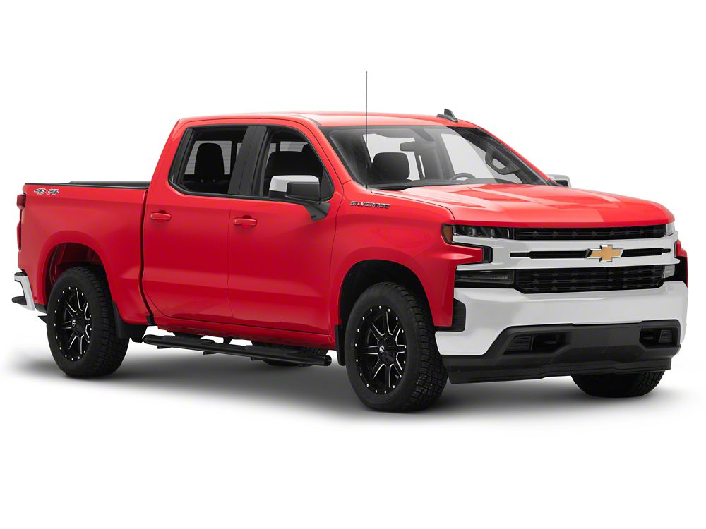 Barricade E-Series 5-Inch Oval Bent End Side Step Bars; Black (19-25 Silverado 1500 Crew Cab)
