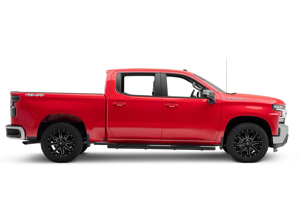 Barricade E-Series 5-Inch Oval Bent End Side Step Bars; Black (19-25 Silverado 1500 Crew Cab)