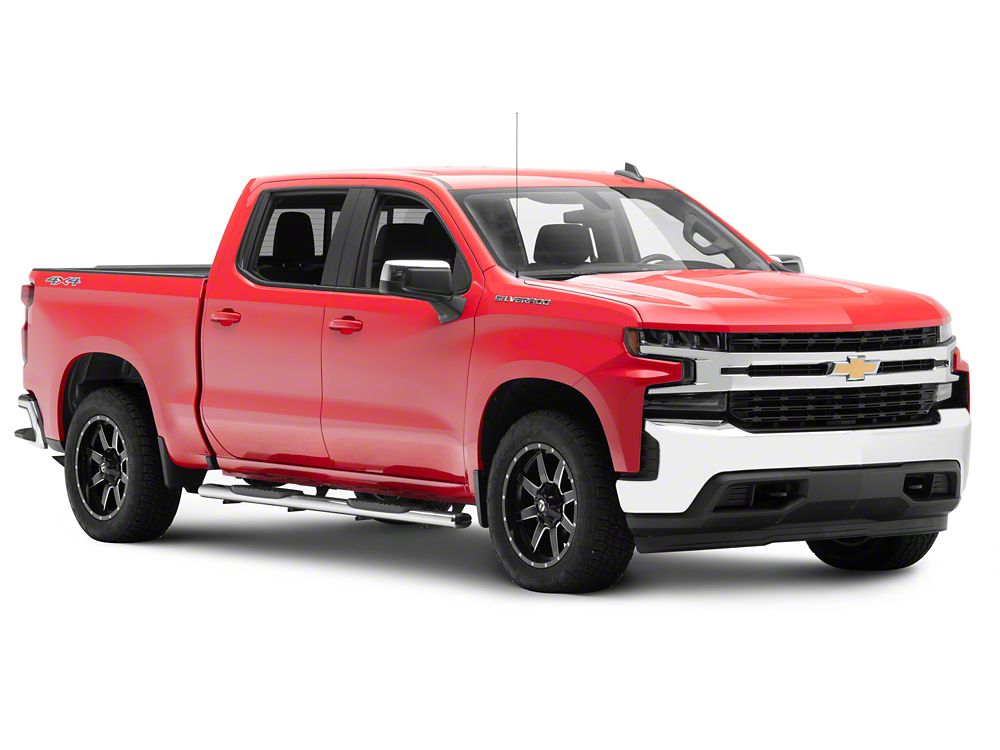 Barricade E-Series 5-Inch Oval Straight Side Step Bars; Stainless Steel (19-25 Silverado 1500 Crew Cab)